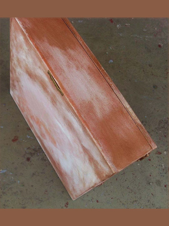 Artifact Cutie pentru Coroană de Nuntă Dreptunghiulară Lemnoasă Bronz 25x25εκ.