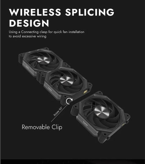 Darkflash INF32 Case Fans 120mm (1600rpm) with RGB Lighting and 3-Pin / 4-Pin PWM Connection 3pcs