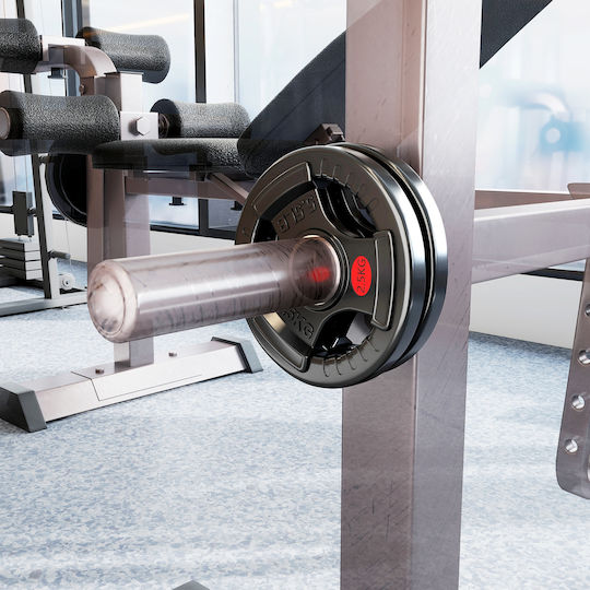 Sportnow Δίσκος Ολυμπιακού Τύπου Λαστιχένιος 1 x 2.5kg Φ50mm με Λαβές