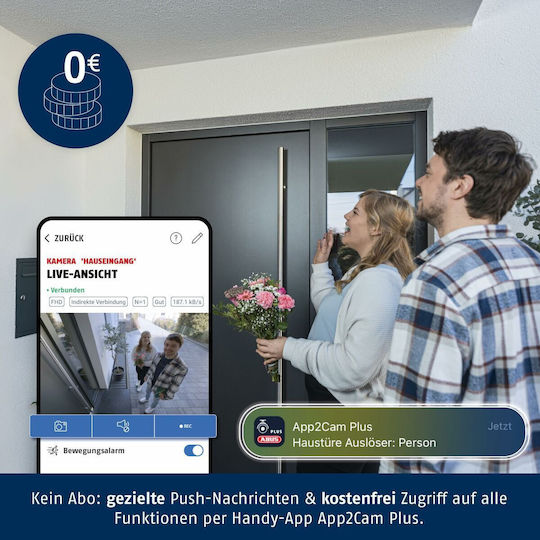 Abus PPIC54520 IP Surveillance Camera Wi-Fi 4K Waterproof with Two-Way Communication and Lens 4mm