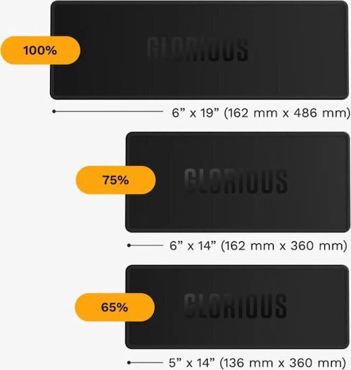 Glorious Keyboard Mat 65% Keyboards Black