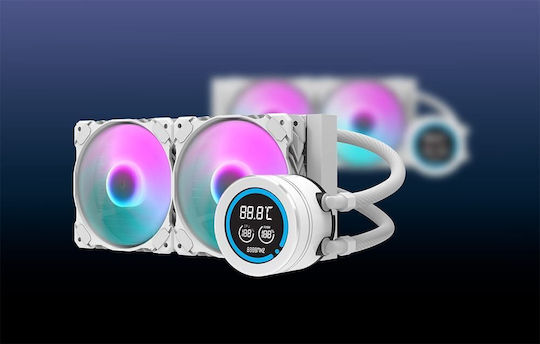 Darkflash DN-D240 Water Cooling AIO CPU With 2 120mm Fans White