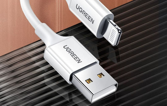 Ugreen US155 Regular USB-A la Cablu Lightning Alb 1.5m (80315)