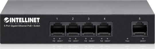 Intellinet 561792 Unmanaged L2 PoE+ Switch με 5 Θύρες Gigabit (1Gbps) Ethernet