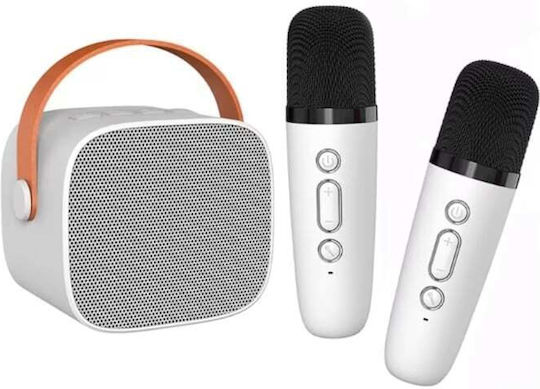 Boxă Karaoke cu Microfoane Wireless Albe