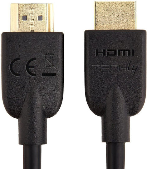 Techly HDMI 2.0 Premium High Speed 4K 60Hz HDR Cable HDMI male - HDMI male 3m Μαύρο
