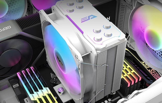 Darkflash Z4 Pro Mist Ψύκτρα Επεξεργαστή για Socket AM4/AM5/1200/115x/1700 με RGB Φωτισμό Λευκή