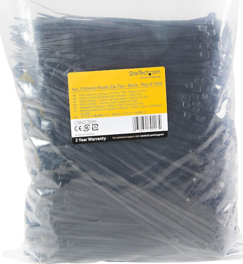 StarTech StarTech Plastic Cable Ties in Black Colour (1000 pcs)