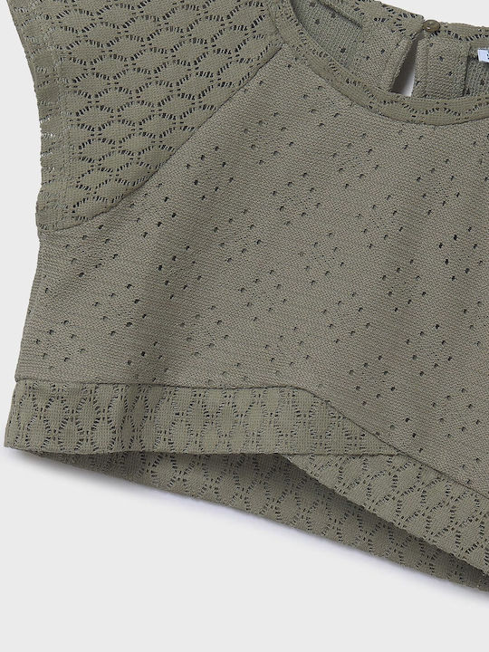 Kids' Crop Top Short Sleeve Khaki