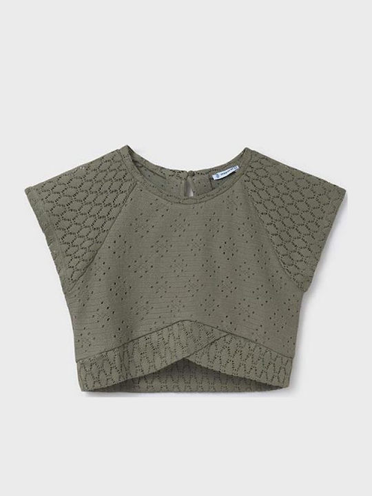 Kids' Crop Top Short Sleeve Khaki
