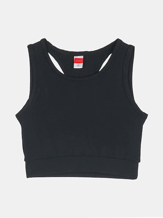 Kinder-Crop-Top Ärmellos Schwarz Allover The Top