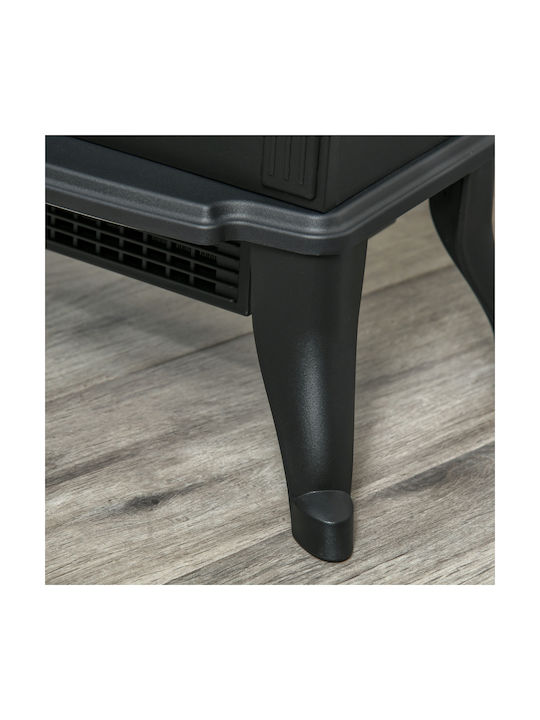 HomCom Boden Elektrischer Kamin 1500W Schwarz