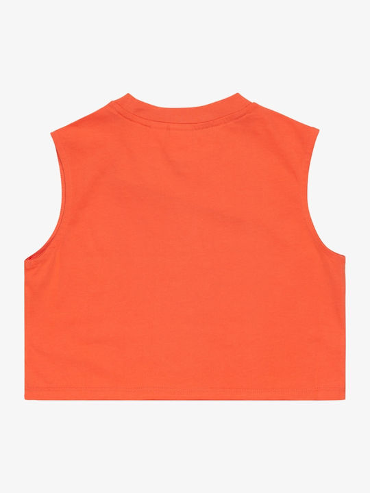 Παιδικό Crop Top Αμάνικο Πορτοκαλί