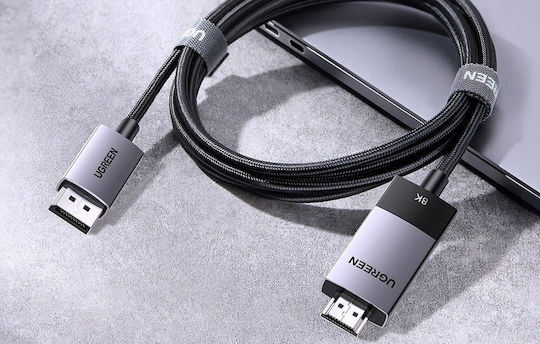 Ugreen Cable DisplayPort male - HDMI male 1m Μαύρο (80395)