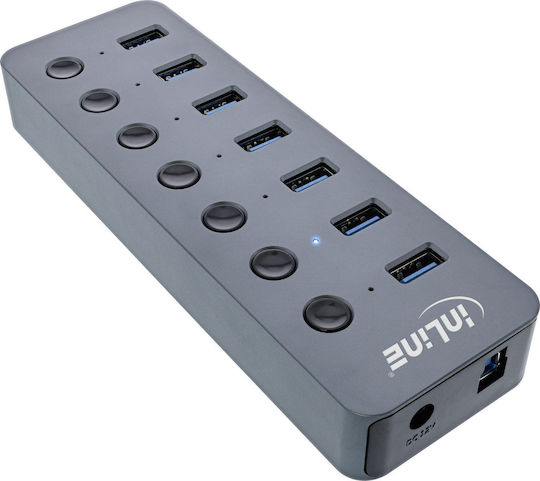 InLine Hub 7 Θυρών USB 3.2 με σύνδεση USB-A Γκρι