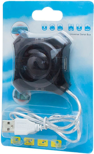Blow Hub 4 Θυρών USB 2.0 με σύνδεση USB-A Μπλε