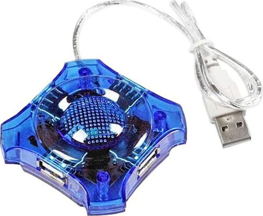 Blow Hub 4 Θυρών USB 2.0 με σύνδεση USB-A Μπλε