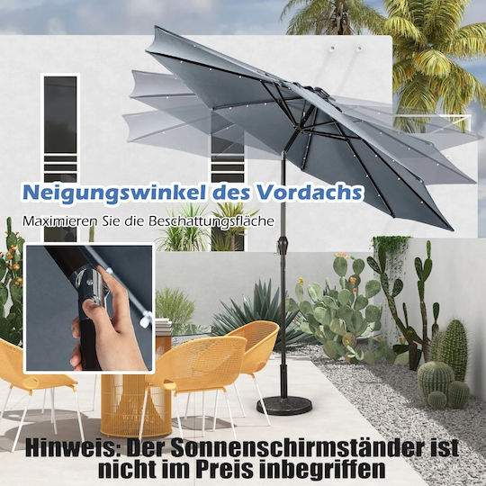 Umbrelă Metalică Neagră 3x3m