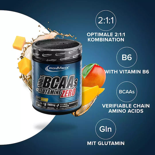 IronMaxx Bcaas + Glutamine Zero 500gr Mango