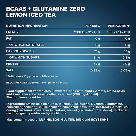 IronMaxx Bcaas + Glutamine Zero 500гр 100мл Праскова