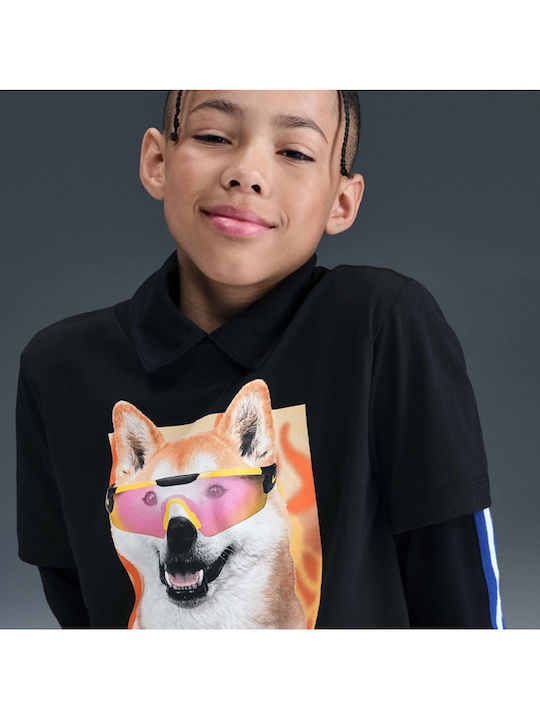 Kids' T-shirt Black Shiba