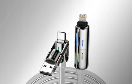 BlitzWolf Regular USB to Type-C / Lightning Cable Γκρι 1.2m (640H82)