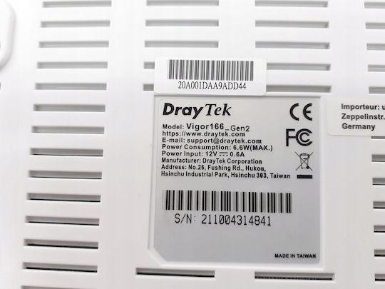 Draytek Vigor 166 (DE) v2 Ασύρματο VDSL2 Modem Router με 2 Θύρες