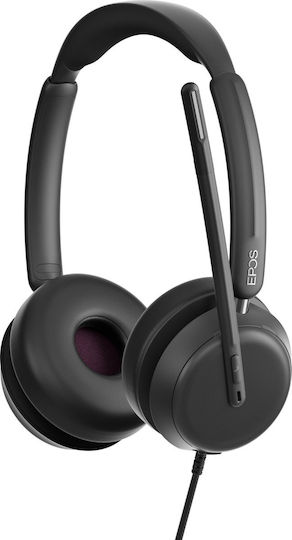 Epos IMPACT 860 UC DUO Auf dem Ohr Multimedia-Headsets mit Mikrofon und Verbindung USB-A / USB-C in Schwarz Farbe