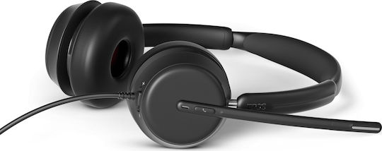 Epos IMPACT 860 UC DUO Auf dem Ohr Multimedia-Headsets mit Mikrofon und Verbindung USB-A / USB-C in Schwarz Farbe