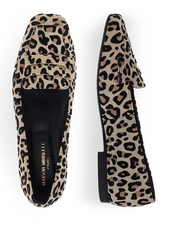 Leder Damen Mokassins in Braun Farbe