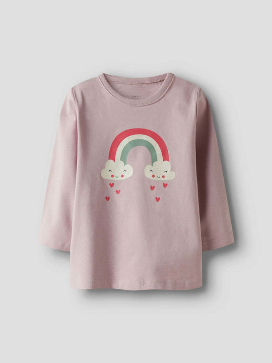 Kids Long-Sleeved Lilac Top Rainbow