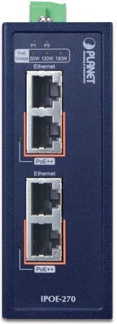 Poe Injector Hub Planet Industrial 2-port Multi-gigabit 802.3bt Ipoe-270