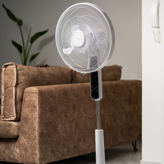 Morris Pedestal Fan 28W 41cm Diameter with Remote Control White