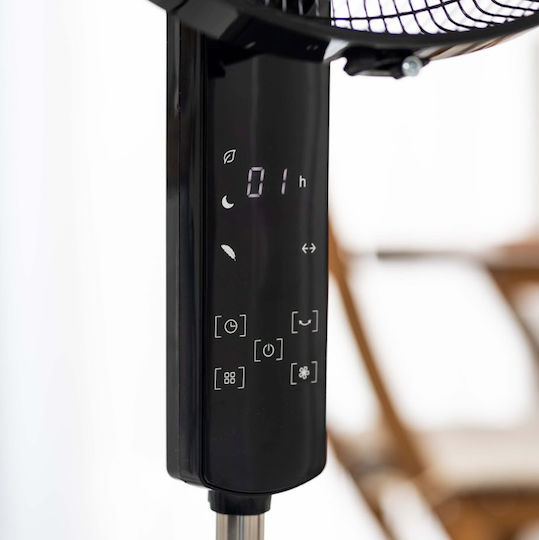 Morris Pedestal Fan 28W 41cm Diameter With Remote Control Black
