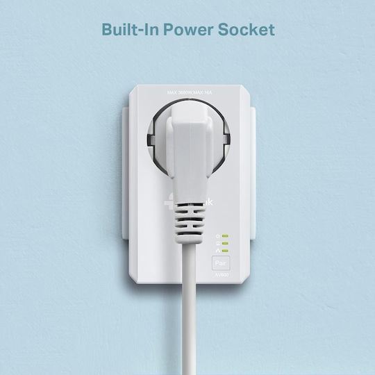 TP-LINK TL-WPA4226KIT v5.2 Powerline Double Wi‑Fi 4 with Passthrough Socket and 2 Ethernet Ports