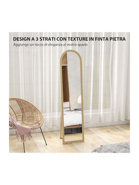HomCom Καθρέπτης με Μπεζ Πλαστικό Πλαίσιο 160x40cm