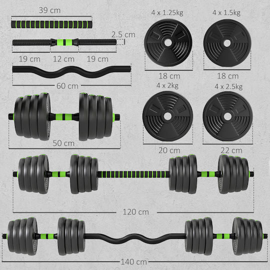 Sportnow Set De Gantere Cu Set De Gantere Greutate Totală 29kg