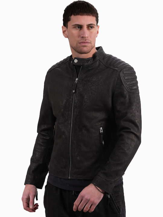Yankee Buffed Leather Jacket Black