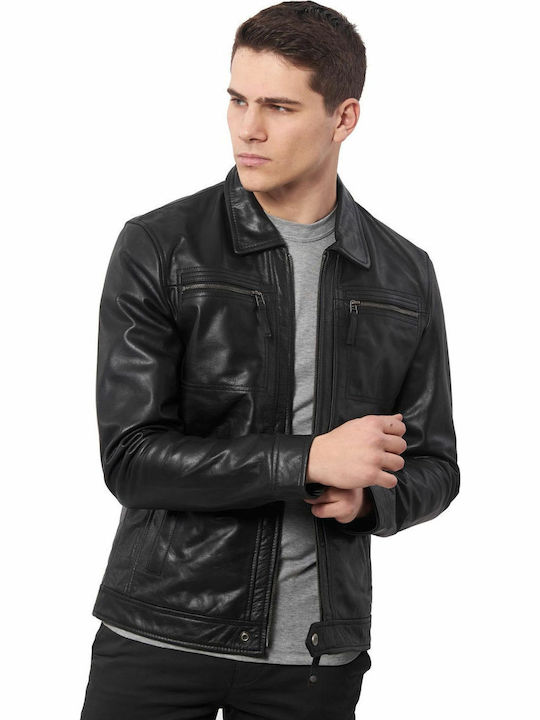 Whiskey Buffalo Leather Jacket Black