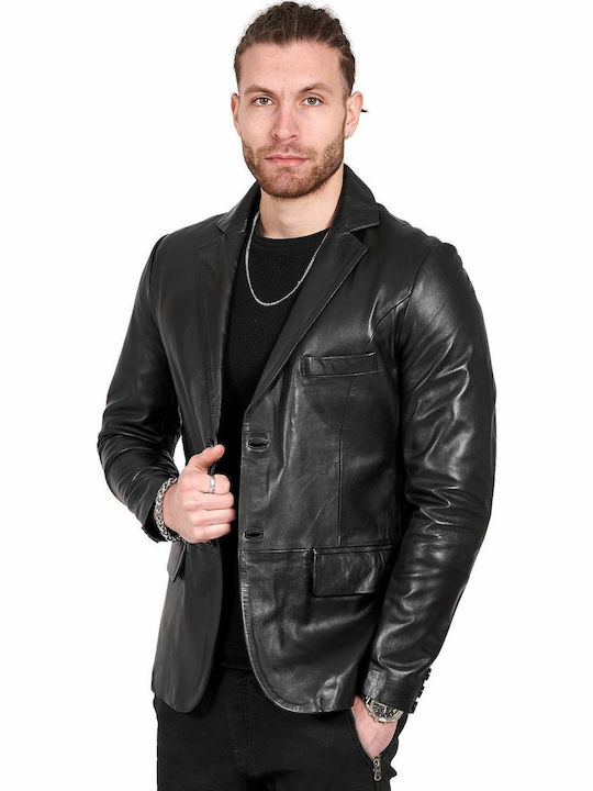 Ringo Δερμάτινο Μπουφάν Μαύρο