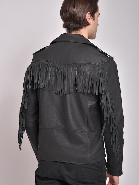 Navajo Snuff Leather Jacket Biker Black