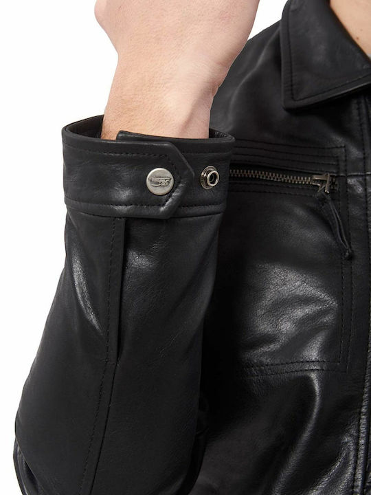 Whiskey Buffalo Leather Jacket Black