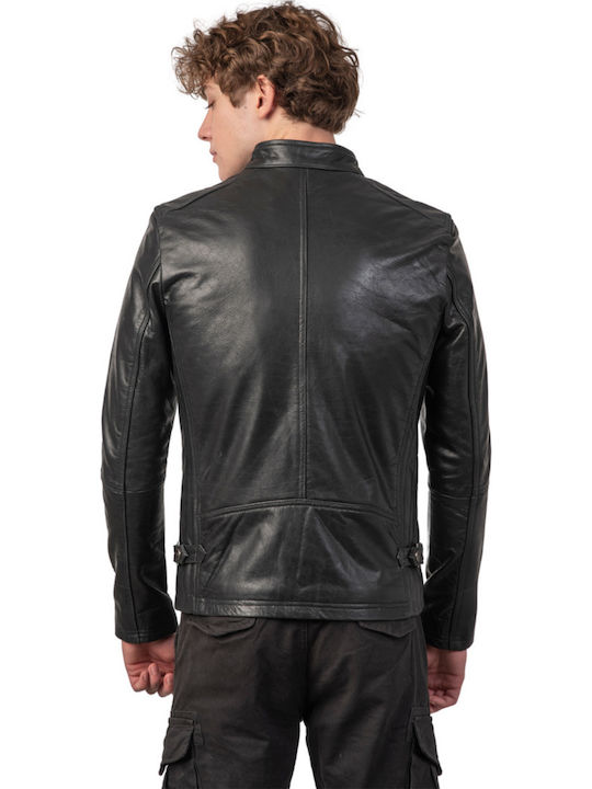 Alpha Buffalo Leather Jacket Black