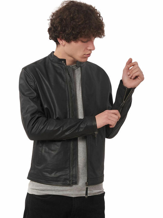Xray Buffalo Leather Jacket Black