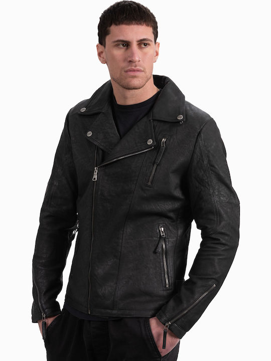 Oscar Vintage Lederjacke Jacke Schwarz