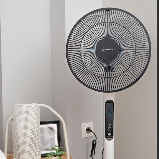 Morris Ventilator Pe Piedestal 19W Diametru 40cm Cu Telecomandă Alb