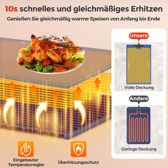 Costway Heating Surface for Buffet with Power 260W