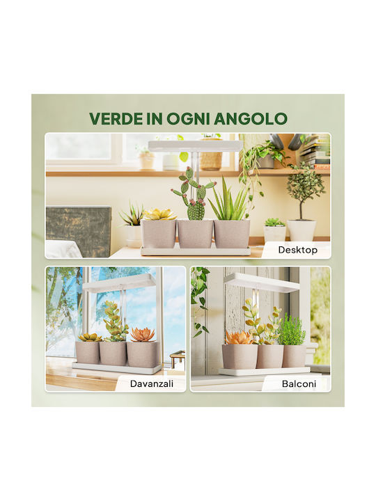 Outsunny Self-watering Pot Plastic White 45x18.8x47.8cm.