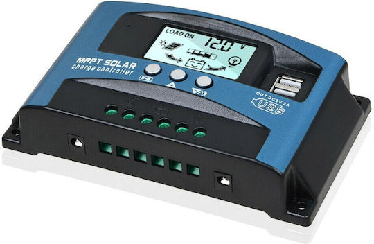 Taggo Solar Regler MPPT PWM 60a 750w/12v 750w/24v Dual USB LCD Anzeige App Steuerung
