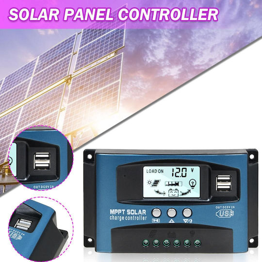 Taggo Solar Charge Controller MPPT PWM 60A 750W/12V 750W/24V Dual USB LCD Display
